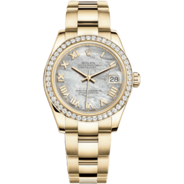 Rolex Datejust 31 Yellow Gold Diamond / Oyster / MOP Roman 178288-0054