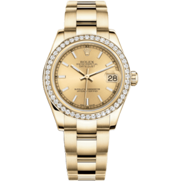 Rolex Datejust 31 Yellow Gold Diamond / Oyster / Champagne 178288-0059