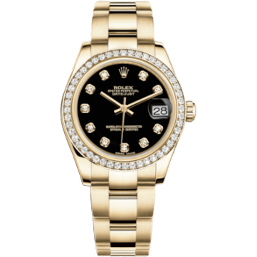 Rolex Datejust 31 Yellow Gold Diamond / Oyster / Black Diamond 178288-0071