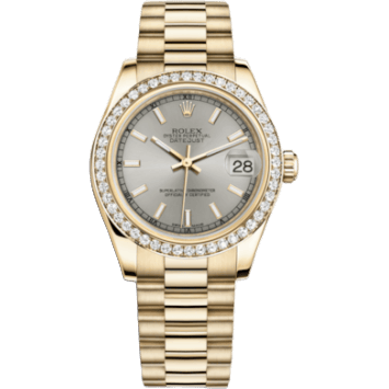 Rolex Datejust 31 Yellow Gold Diamond / President / Silver 178288-0076
