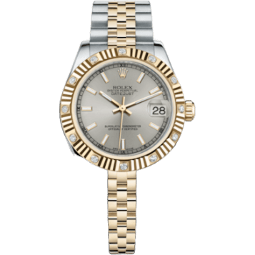 Rolex Datejust 31 Rolesor Yellow Fluted Diamond / Jubilee / Silver 178313-0013
