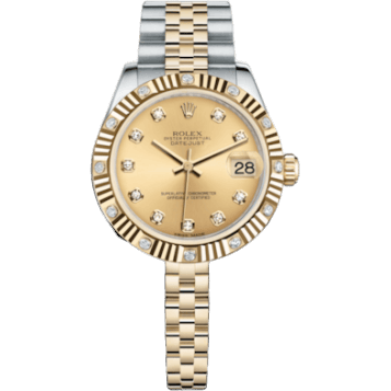 Rolex Datejust 31 Rolesor Yellow Fluted Diamond / Jubilee / Champagne Diamond 178313-0029