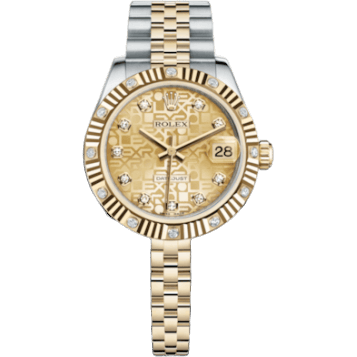 Rolex Datejust 31 Rolesor Fluted Diamond / Jubilee / Champagne Computer 178313-0030
