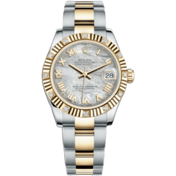 Rolex Datejust 31 Rolesor Yellow Fluted Diamond / Oyster / MOP Roman 178313-0033