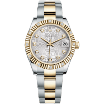 Rolex Datejust 31 Rolesor Fluted Diamond / Oyster / Silver Computer 178313-0034