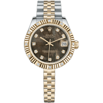 Rolex Datejust 31 Rolesor Yellow Fluted Diamond / Jubilee / Black MOP 178313-0066