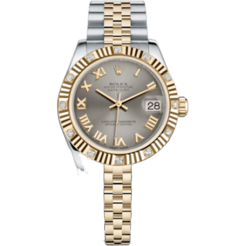 Rolex Datejust 31 Rolesor Yellow Fluted Diamond / Jubilee / Steel Roman 178313-0070
