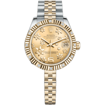 Rolex Datejust 31 Rolesor Yellow Fluted Diamond / Jubilee / Champagne Floral 178313-0073