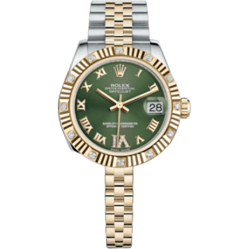 Rolex Datejust 31 Rolesor Fluted Diamond / Jubilee / Olive Roman 178313-0075