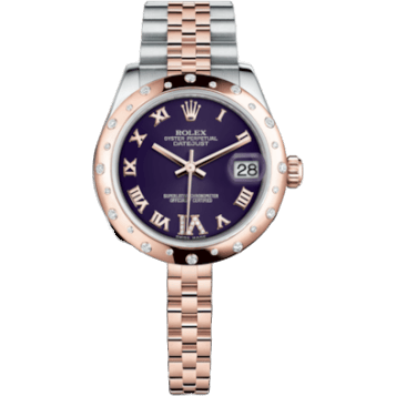 Datejust 31 Rolesor Everose Domed Diamond / Jubilee / Purple Roman