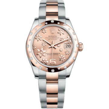 Datejust 31 Rolesor Everose Domed Diamond / Oyster / Pink Floral