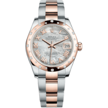 Datejust 31 Rolesor Everose Domed Diamond / Oyster / MOP Roman