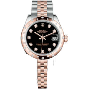 Datejust 31 Rolesor Everose Domed Diamond / Jubilee / Black Diamond