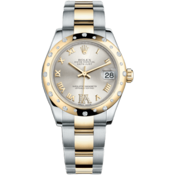 Rolex Datejust 31 Rolesor Yellow Domed Diamond / Oyster / Silver Roman 178343-0002