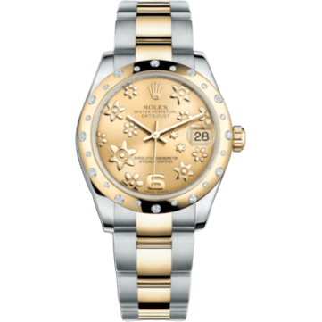 Rolex Datejust 31 Rolesor Yellow Domed Diamond / Oyster / Champagne Floral 178343-0003