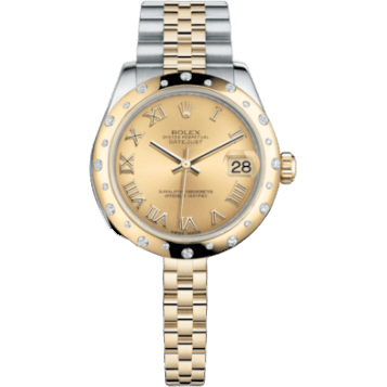 Rolex Datejust 31 Rolesor Yellow Domed Diamond / Jubilee / Champagne Roman 178343-0016