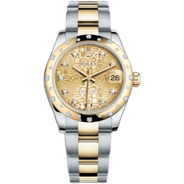 Rolex Datejust 31 Rolesor Yellow Domed Diamond / Oyster / Champagne Computer 178343-0019