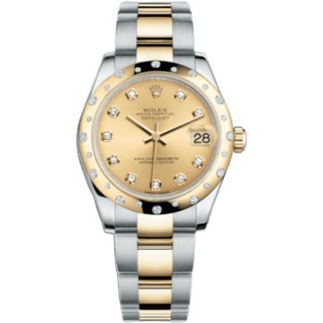 Rolex Datejust 31 Rolesor Yellow Domed Diamond / Oyster / Champagne Diamond 178343-0020