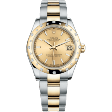 Rolex Datejust 31 Rolesor Yellow Domed Diamond / Oyster / Champagne 178343-0021