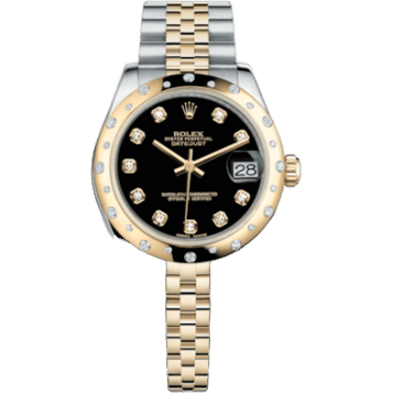 Rolex Datejust 31 Rolesor Yellow Domed Diamond / Jubilee / Black Diamond 178343-0024