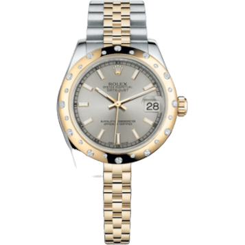 Rolex Datejust 31 Rolesor Yellow Domed Diamond / Jubilee / Silver 178343-0028