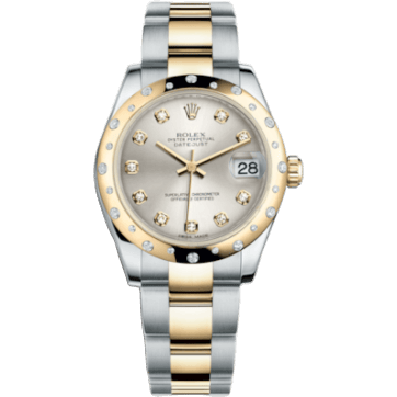 Rolex Datejust 31 Rolesor Yellow Domed Diamond / Oyster / Silver Diamond 178343-0042