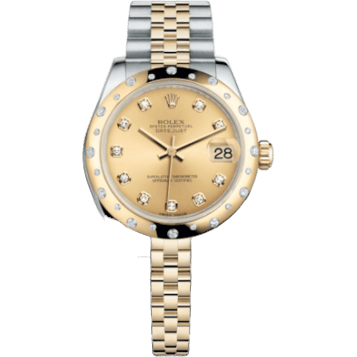 Rolex Datejust 31 Rolesor Yellow Domed Diamond / Jubilee / Champagne Diamond 178343-0052