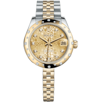 Rolex Datejust 31 Rolesor Yellow Domed Diamond / Jubilee / Champagne Computer 178343-0053