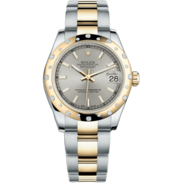 Rolex Datejust 31 Rolesor Yellow Domed Diamond / Oyster / Silver 178343-0055