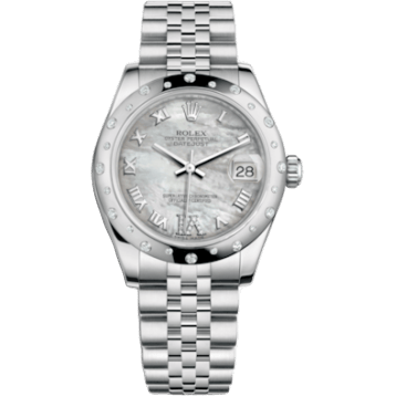 Rolex Datejust 31 Stainless Steel Domed Diamond / Jubilee / MOP - Roman 178344-0004