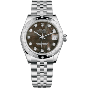 Rolex Datejust 31 Stainless Steel Domed Diamond / Jubilee / Black MOP 178344-0008