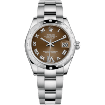 Rolex Datejust 31 Stainless Steel Domed Diamond / Oyster / Bronze - Roman 178344-0017