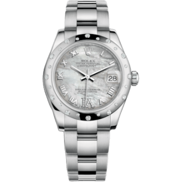 Rolex Datejust 31 Stainless Steel Domed Diamond / Oyster / MOP - Roman 178344-0024