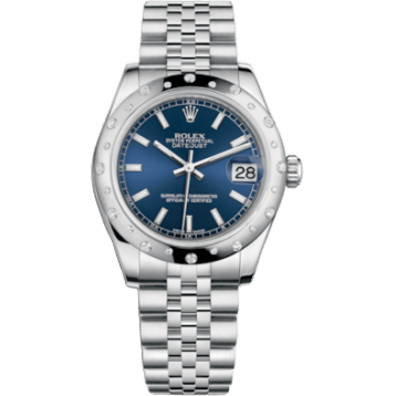 Rolex Datejust 31 Stainless Steel Domed Diamond / Jubilee / Blue 178344-0046