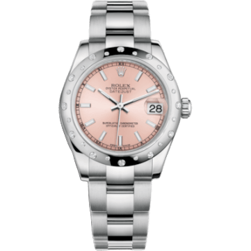 Rolex Datejust 31 Stainless Steel Domed Diamond / Oyster / Pink 178344-0052