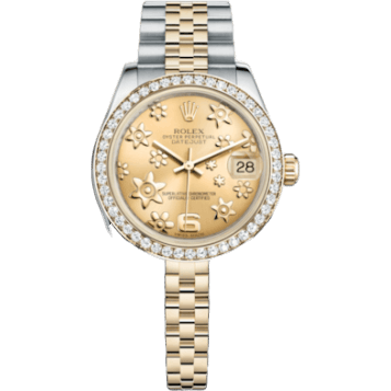 Rolex Datejust 31 Rolesor Yellow Diamond / Jubilee / Champagne Floral 178383-0006