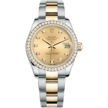 Rolex Datejust 31 Rolesor Yellow Diamond / Oyster / Champagne Diamond 178383-0013