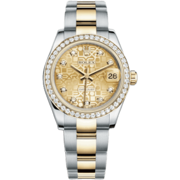 Rolex Datejust 31 Rolesor Yellow Diamond / Oyster / Champagne Computer 178383-0014