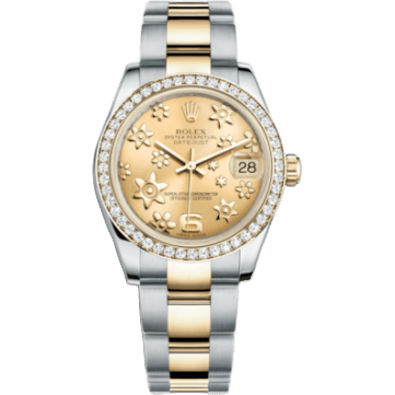 Rolex Datejust 31 Rolesor Yellow Diamond / Oyster / Champagne Floral 178383-0018