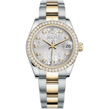 Rolex Datejust 31 Rolesor Yellow Diamond / Oyster / Silver Computer 178383-0022