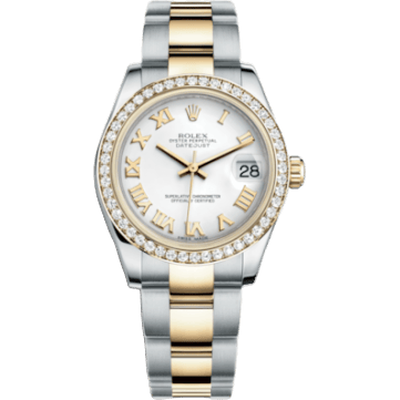 Rolex Datejust 31 Rolesor Yellow Diamond / Oyster / White Roman 178383-0024
