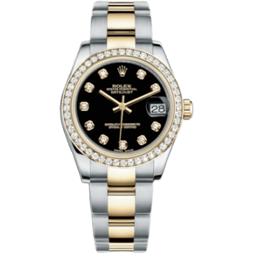 Rolex Datejust 31 Rolesor Yellow Diamond / Oyster / Black Diamond 178383-0054