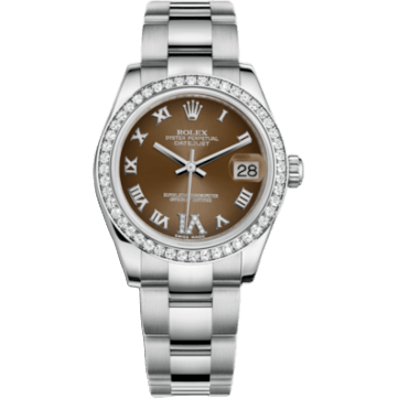 Rolex Datejust 31 Stainless Steel Diamond / Oyster / Bronze - Roman 178384-0026