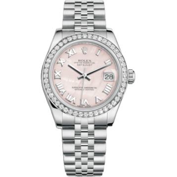 Rolex Datejust 31 Stainless Steel Diamond / Jubilee / Pink MOP - Roman 178384-0028