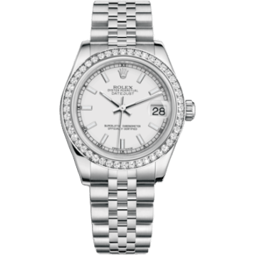 Rolex Datejust 31 Stainless Steel Diamond / Jubilee / White 178384-0030