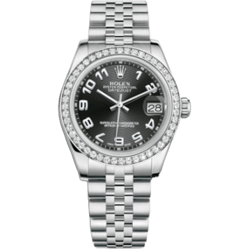 Rolex Datejust 31 Stainless Steel Diamond / Jubilee / Black - Arabic 178384-0033