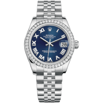 Rolex Datejust 31 Stainless Steel Diamond / Jubilee / Blue - Roman 178384-0038