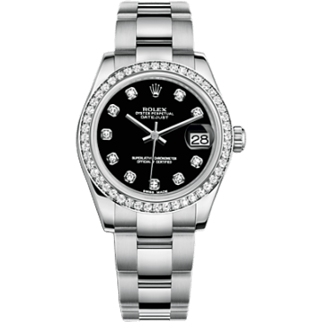 Rolex Datejust 31 Stainless Steel Diamond / Oyster / Black - Diamond 178384-0042