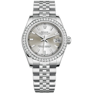 Rolex Datejust 31 Stainless Steel Diamond / Jubilee / Silver 178384-0051