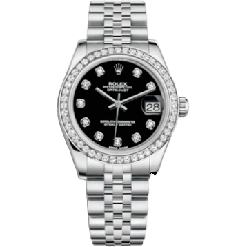 Rolex Datejust 31 Stainless Steel Diamond / Jubilee / Black - Diamond 178384-0052